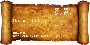 Balogi Petra névjegykártya